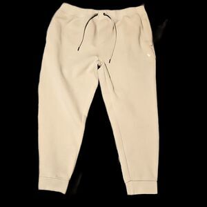 Polo Ralph Lauren Men's Beige Cotton Knit Sweatpants Logo Drawstring Pockets